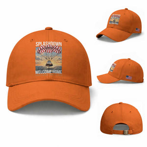 2026 Lunar Mission Splashdown Welcome Home Baseball Cap Pacific Ocean April 10 Vintage Capsule Recovery Graphic TS02 Baseball Cap Universal Fit Orange Print Your Wear