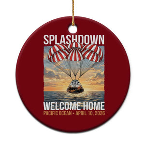 2026 Lunar Mission Splashdown Welcome Home Ceramic Ornament Pacific Ocean April 10 Vintage Capsule Recovery Graphic TS02 1pc Red Print Your Wear