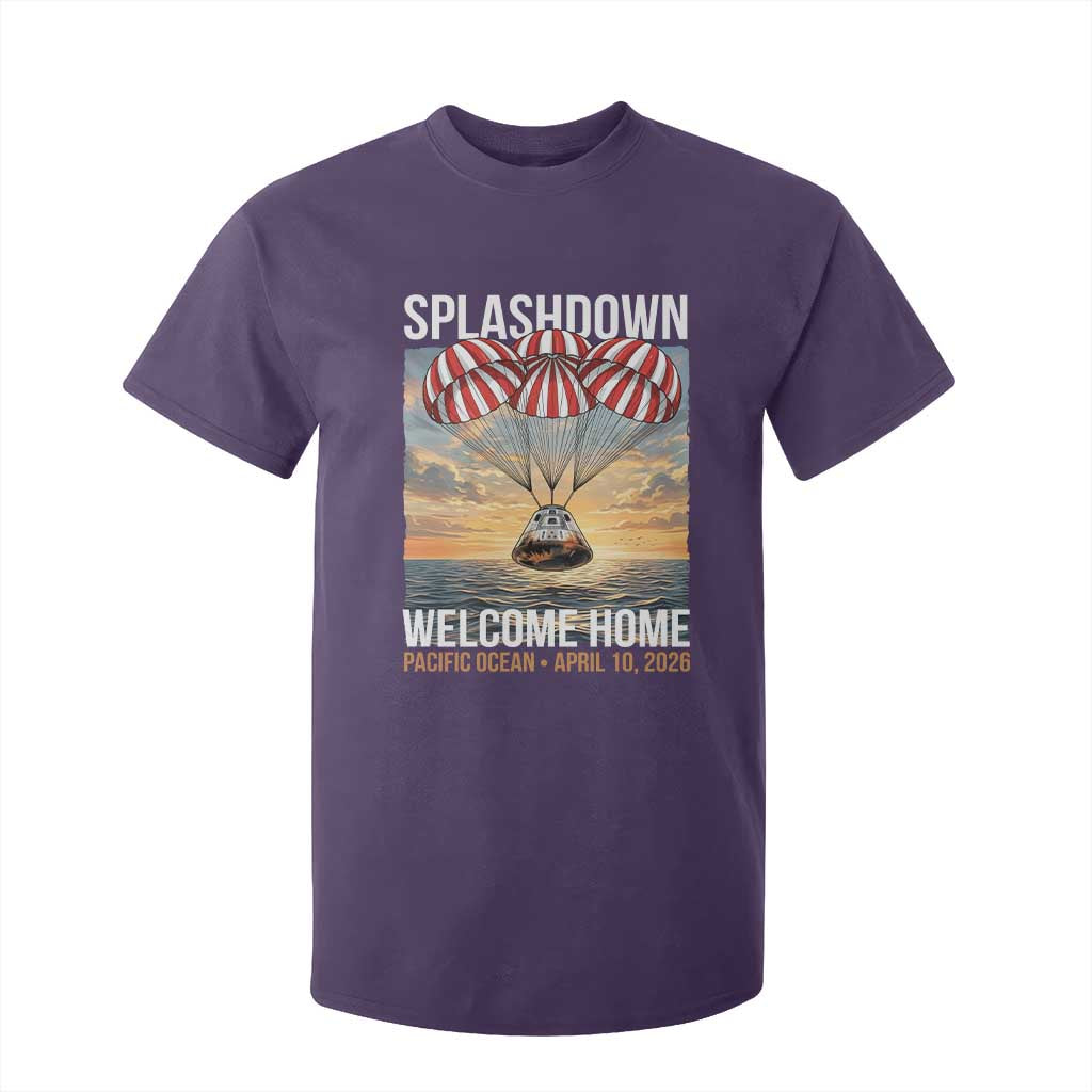 2026 Lunar Mission Splashdown Welcome Home T Shirt For Kid Pacific Ocean April 10 Vintage Capsule Recovery Graphic TS02 Purple Print Your Wear