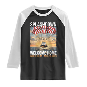 2026 Lunar Mission Splashdown Welcome Home Raglan Shirt Pacific Ocean April 10 Vintage Capsule Recovery Graphic TS02 Black White Print Your Wear