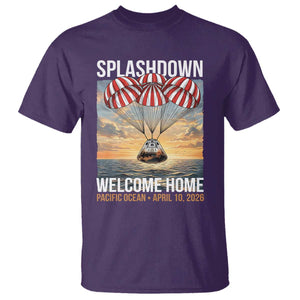 2026 Lunar Mission Splashdown Welcome Home T Shirt Pacific Ocean April 10 Vintage Capsule Recovery Graphic TS02 Purple Print Your Wear