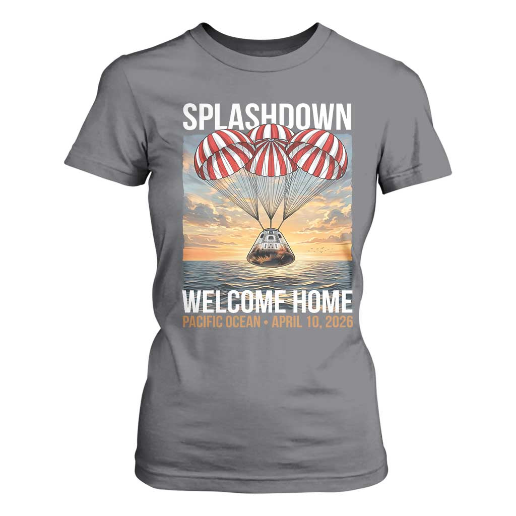2026 Lunar Mission Splashdown Welcome Home T Shirt For Women Pacific Ocean April 10 Vintage Capsule Recovery Graphic TS02 Charcoal Print Your Wear