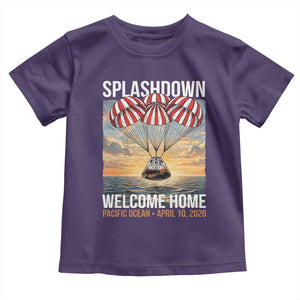 2026 Lunar Mission Splashdown Welcome Home Toddler T Shirt Pacific Ocean April 10 Vintage Capsule Recovery Graphic TS02 Purple Print Your Wear