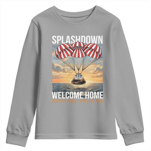 2026 Lunar Mission Splashdown Welcome Home Youth Sweatshirt Pacific Ocean April 10 Vintage Capsule Recovery Graphic TS02 Sport Gray Print Your Wear