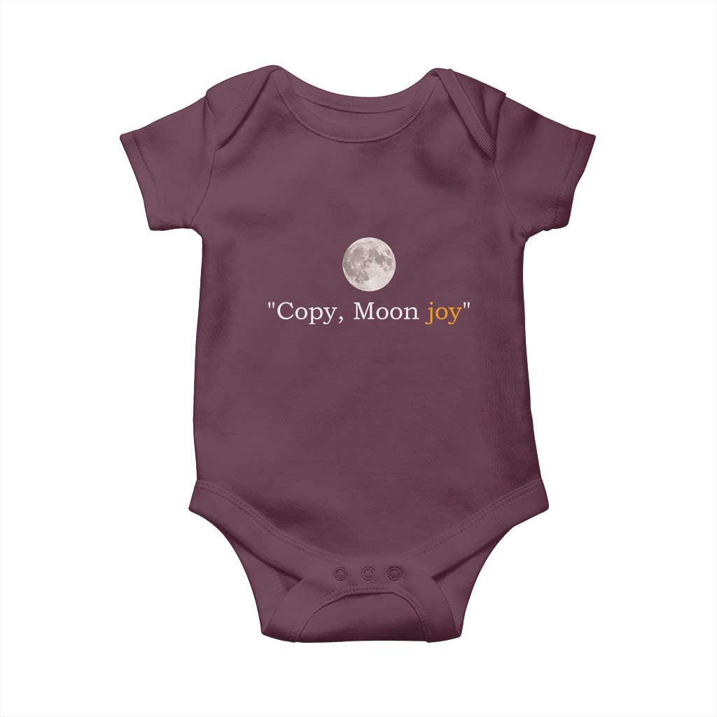 Copy Moon Joy Space Minimalist Baby Onesie 2026 Lunar Mission Success TS02 Maroon Print Your Wear
