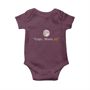 Copy Moon Joy Space Minimalist Baby Onesie 2026 Lunar Mission Success TS02 Maroon Print Your Wear