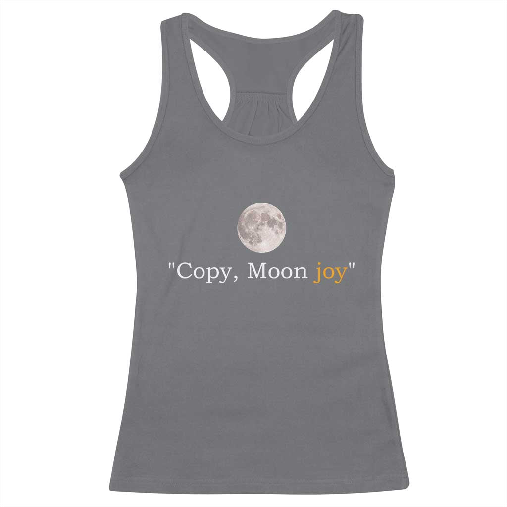Copy Moon Joy Space Minimalist Racerback Tank Top 2026 Lunar Mission Success TS02 Charcoal Print Your Wear