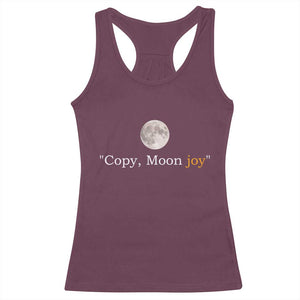 Copy Moon Joy Space Minimalist Racerback Tank Top 2026 Lunar Mission Success TS02 Maroon Print Your Wear