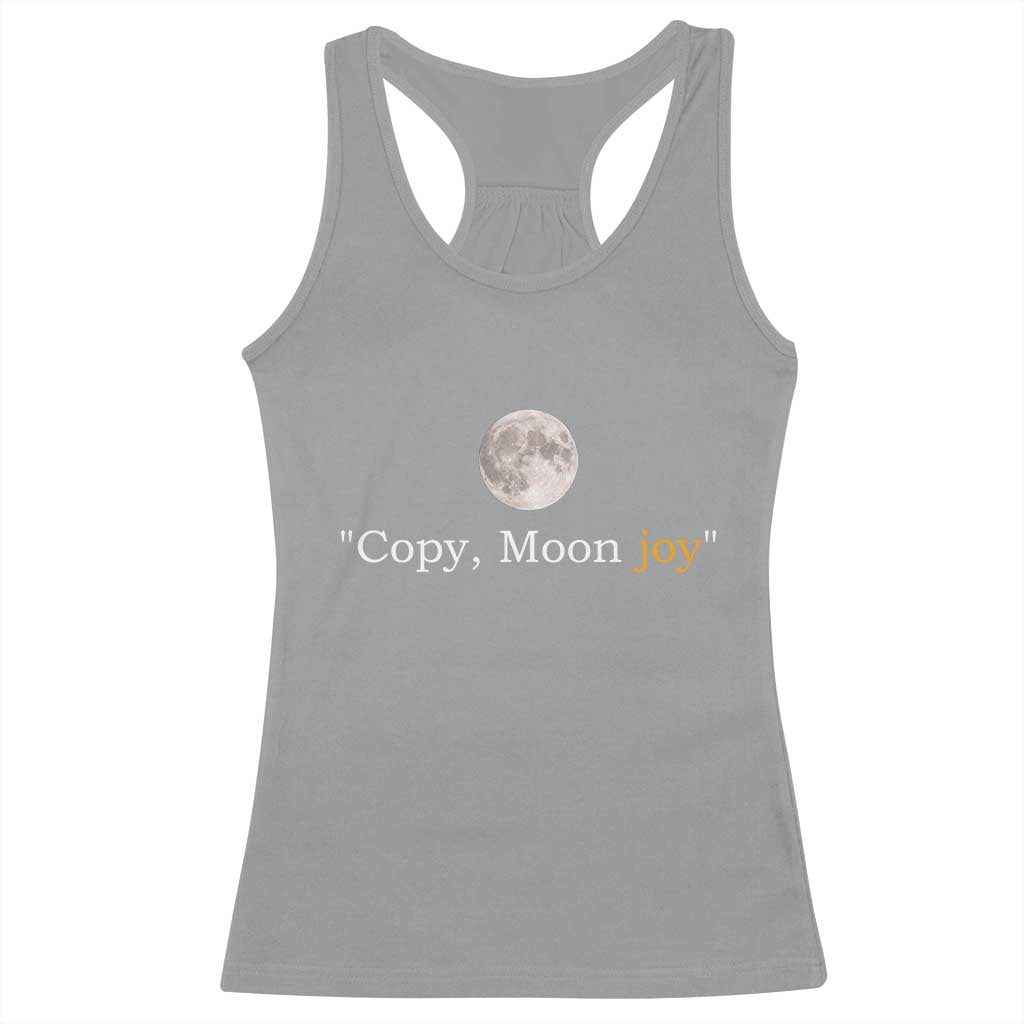Copy Moon Joy Space Minimalist Racerback Tank Top 2026 Lunar Mission Success TS02 Sport Gray Print Your Wear