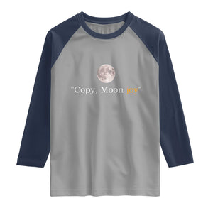 Copy Moon Joy Space Minimalist Raglan Shirt 2026 Lunar Mission Success TS02 Sport Gray Navy Print Your Wear