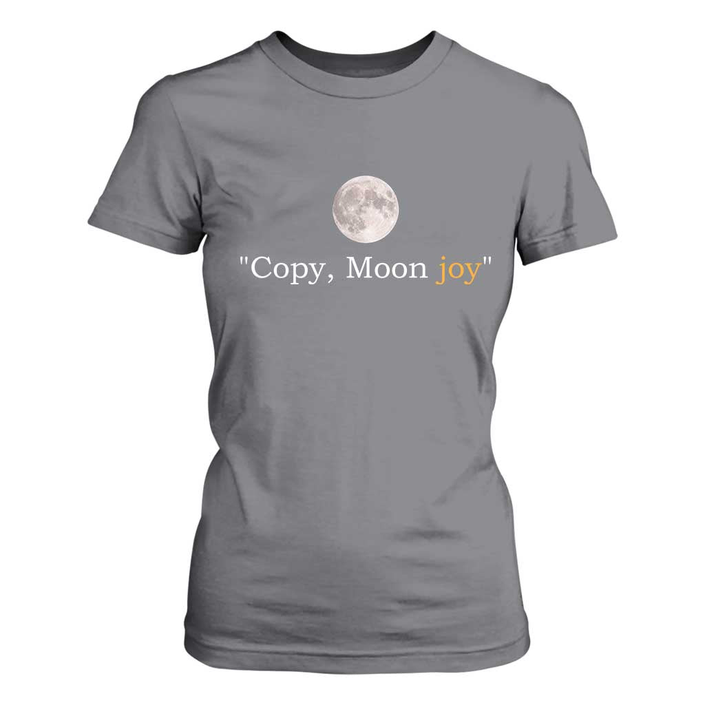 Copy Moon Joy Space Minimalist T Shirt For Women 2026 Lunar Mission Success TS02 Charcoal Print Your Wear