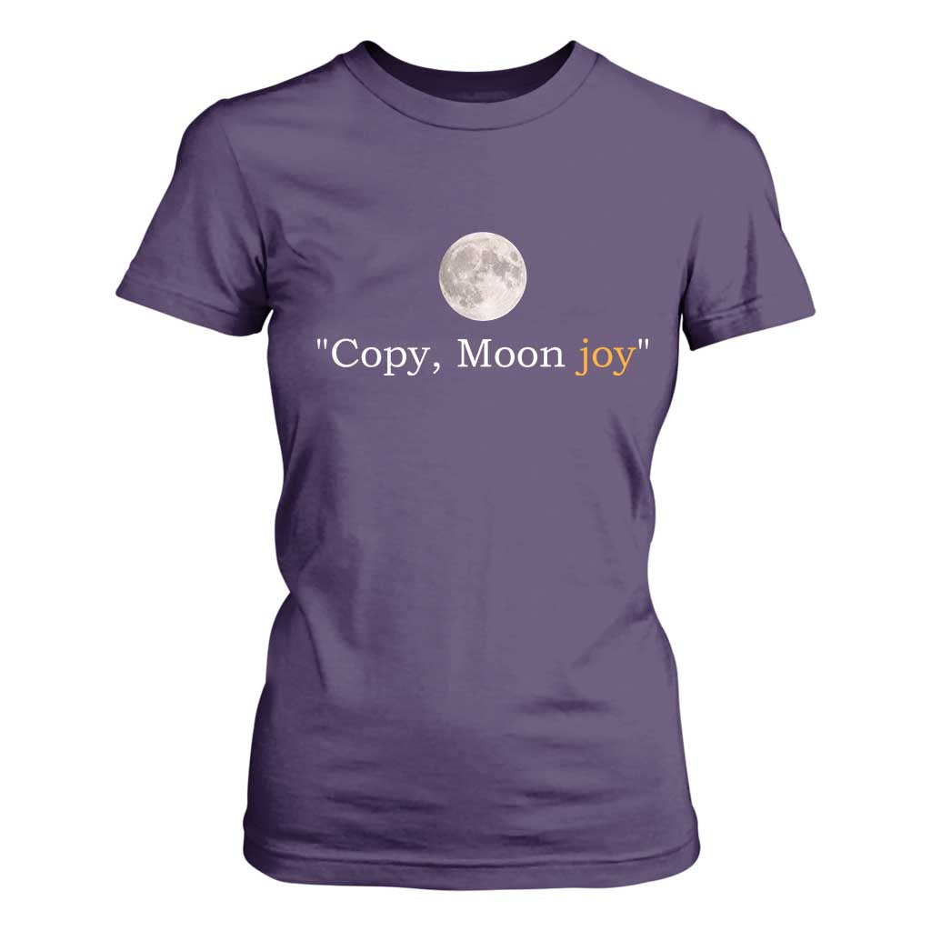 Copy Moon Joy Space Minimalist T Shirt For Women 2026 Lunar Mission Success TS02 Purple Print Your Wear