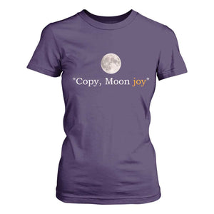 Copy Moon Joy Space Minimalist T Shirt For Women 2026 Lunar Mission Success TS02 Purple Print Your Wear