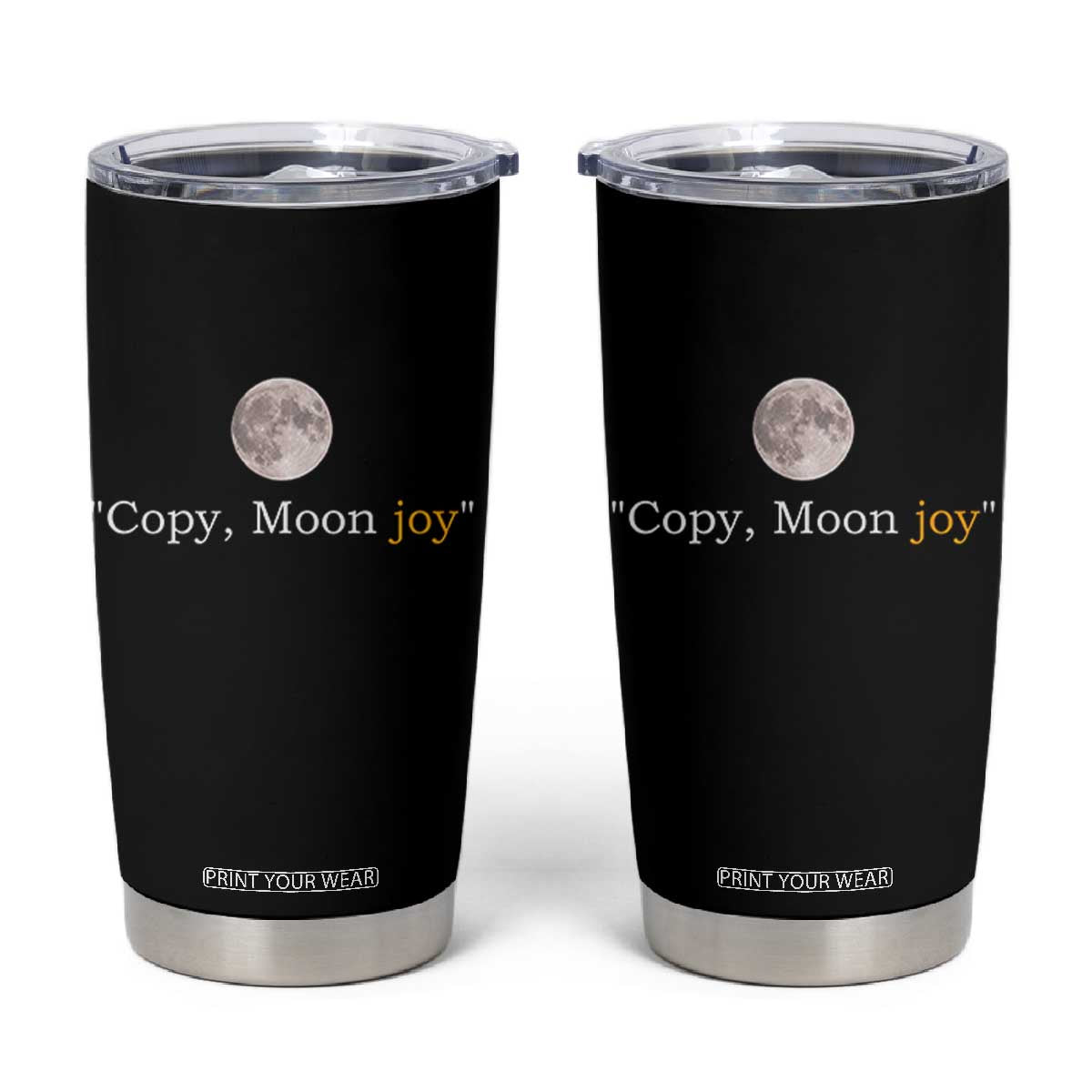 Copy Moon Joy Space Minimalist Tumbler Cup 2026 Lunar Mission Success TS02 Black Print Your Wear