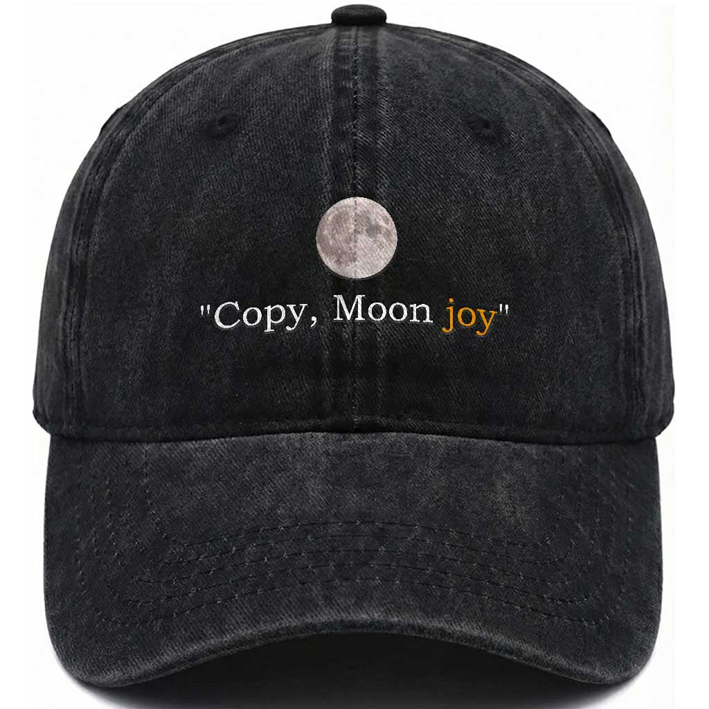 Copy Moon Joy Space Minimalist Washed Cotton Baseball Cap 2026 Lunar Mission Success TS02 Print Your Wear