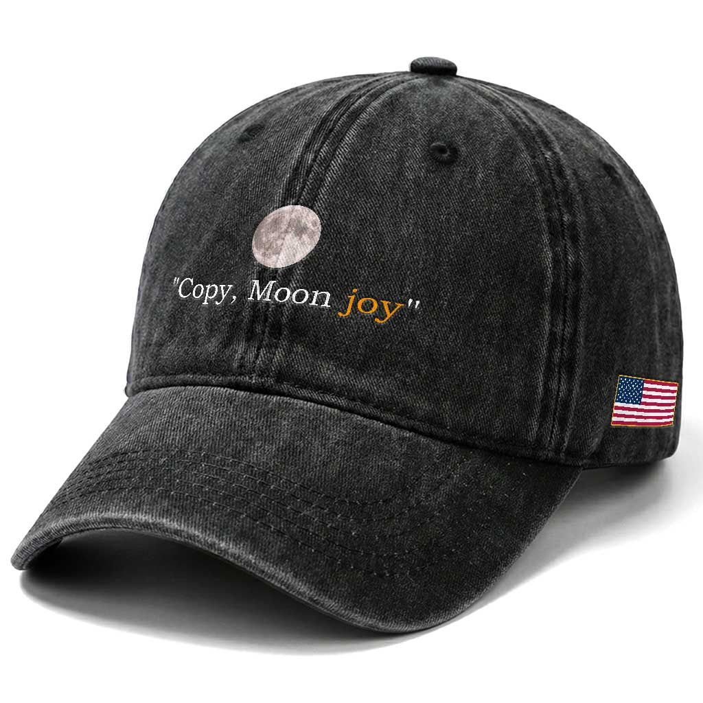 Copy Moon Joy Space Minimalist Washed Cotton Baseball Cap 2026 Lunar Mission Success TS02 Print Your Wear