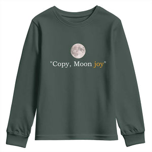 Copy Moon Joy Space Minimalist Youth Sweatshirt 2026 Lunar Mission Success TS02 Dark Forest Green Print Your Wear