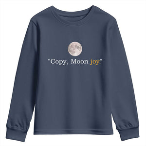 Copy Moon Joy Space Minimalist Youth Sweatshirt 2026 Lunar Mission Success TS02 Navy Print Your Wear