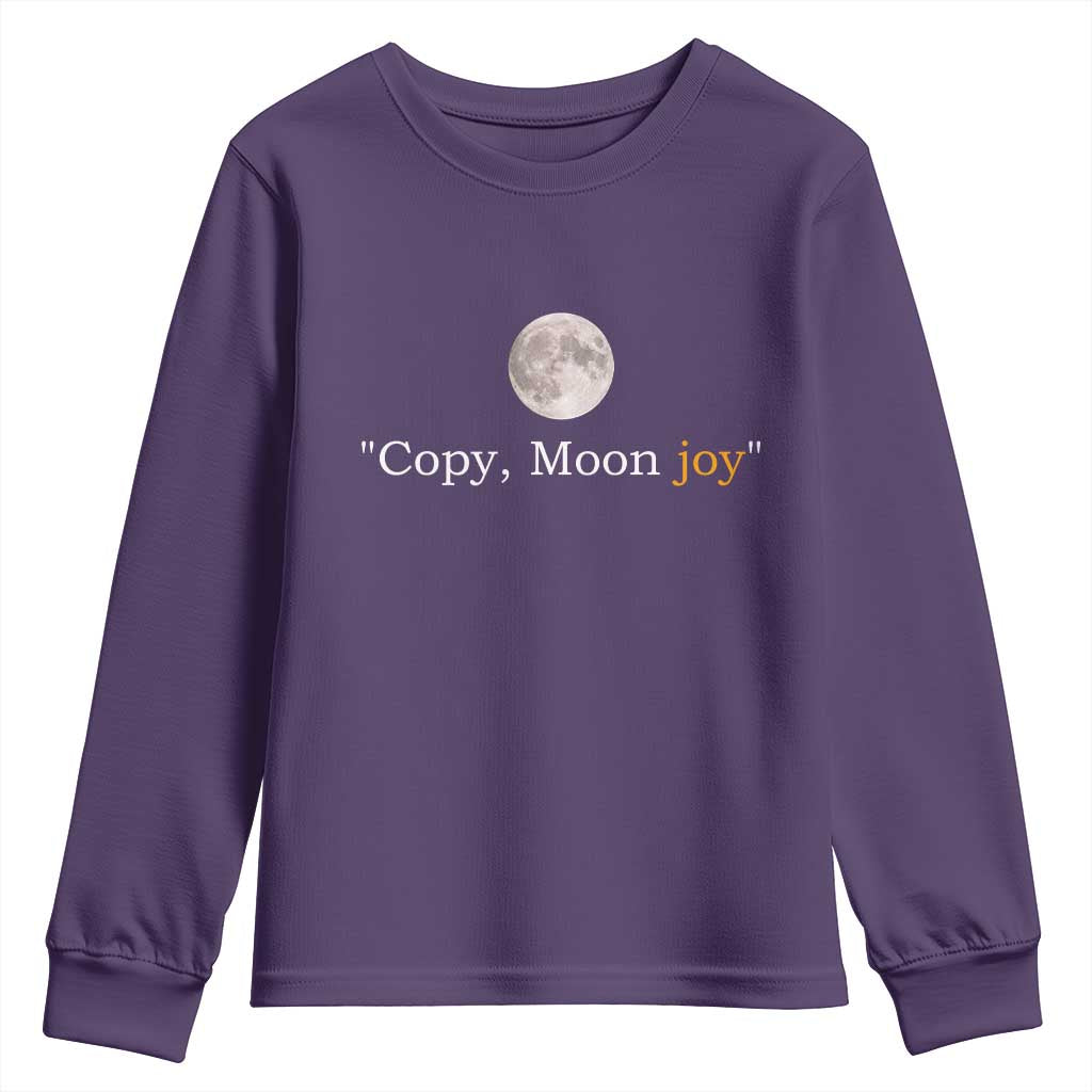 Copy Moon Joy Space Minimalist Youth Sweatshirt 2026 Lunar Mission Success TS02 Purple Print Your Wear