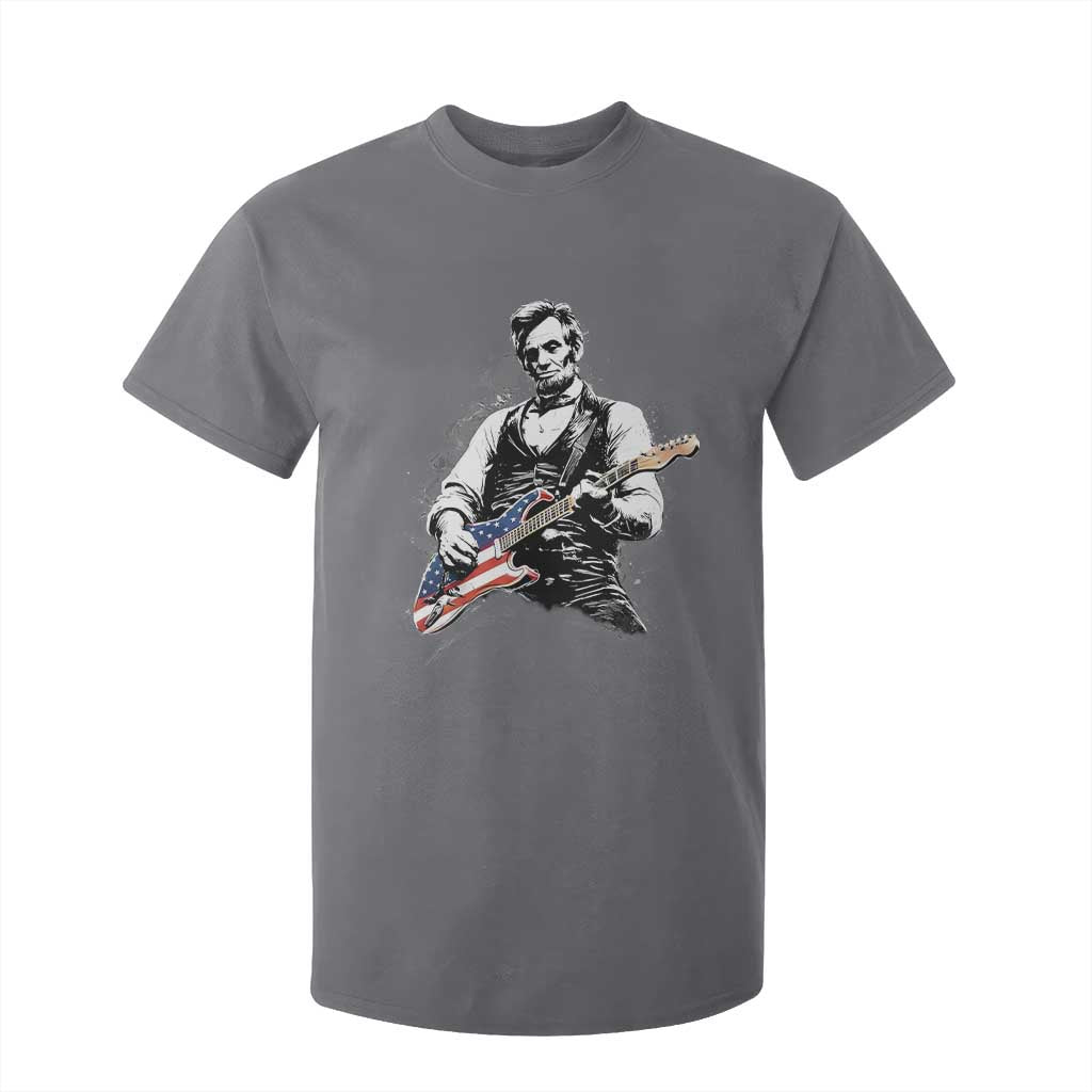 Rockin Abe Abraham Lincoln Playing Electric Guitar T Shirt For Kid Patriotic Music Rocker Mashup 4th of July Celebration TS02 Charcoal Print Your Wear