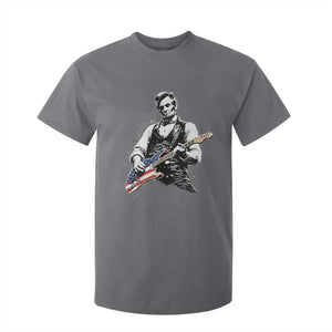 Rockin Abe Abraham Lincoln Playing Electric Guitar T Shirt For Kid Patriotic Music Rocker Mashup 4th of July Celebration TS02 Charcoal Print Your Wear