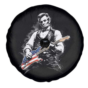 Rockin Abe Abraham Lincoln Playing Electric Guitar Spare Tire Cover Patriotic Music Rocker Mashup 4th of July Celebration TS02 Print Your Wear