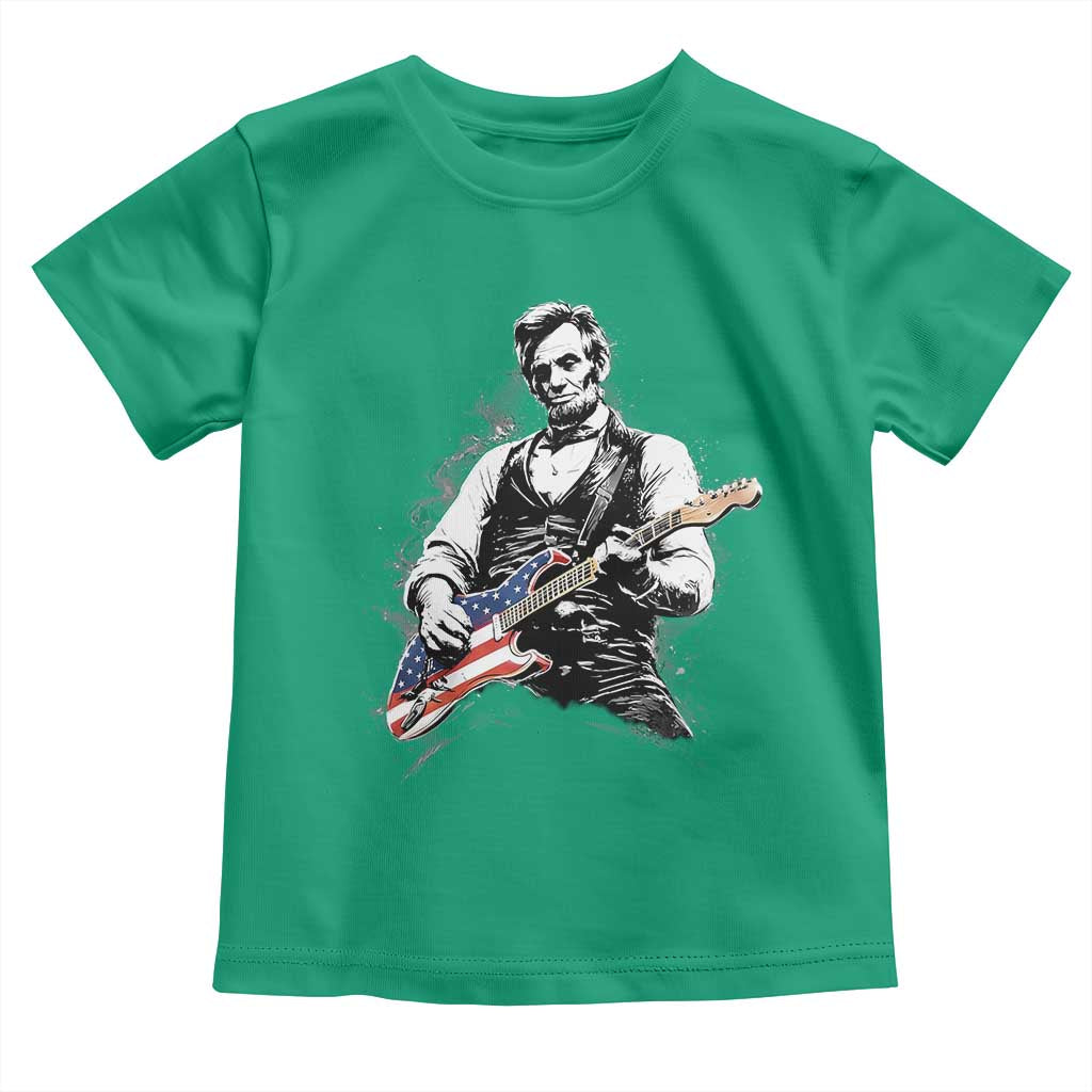 Rockin Abe Abraham Lincoln Playing Electric Guitar Toddler T Shirt Patriotic Music Rocker Mashup 4th of July Celebration TS02 Irish Green Print Your Wear
