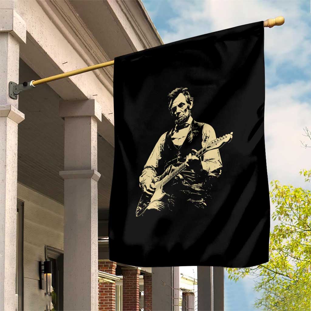 Vintage Rockin Abe Abraham Lincoln Playing Electric Guitar Garden Flag Patriotic Music Rocker Mashup 4th of July Celebration TS02 Print Your Wear