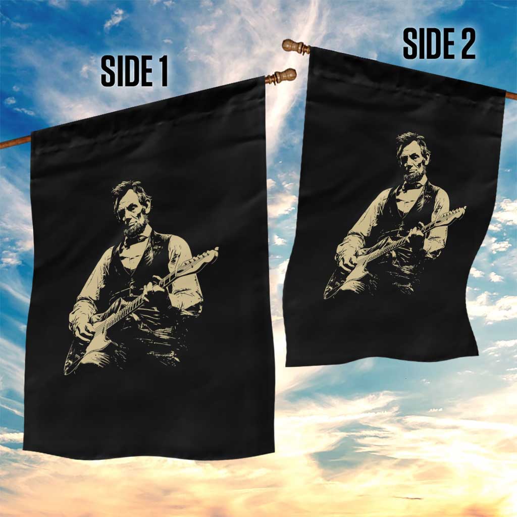 Vintage Rockin Abe Abraham Lincoln Playing Electric Guitar Garden Flag Patriotic Music Rocker Mashup 4th of July Celebration TS02 Print Your Wear