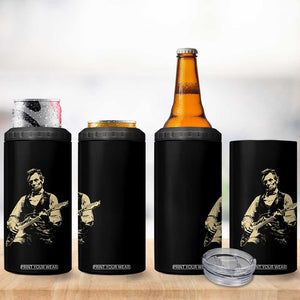 Vintage Rockin Abe Abraham Lincoln Playing Electric Guitar 4 in 1 Can Cooler Tumbler Patriotic Music Rocker Mashup 4th of July Celebration TS02 Print Your Wear