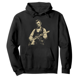 Vintage Rockin Abe Abraham Lincoln Playing Electric Guitar Hoodie Patriotic Music Rocker Mashup 4th of July Celebration TS02 Black Print Your Wear
