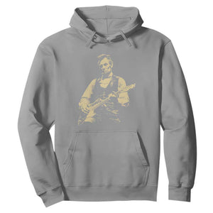 Vintage Rockin Abe Abraham Lincoln Playing Electric Guitar Hoodie Patriotic Music Rocker Mashup 4th of July Celebration TS02 Sport Gray Print Your Wear