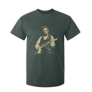 Vintage Rockin Abe Abraham Lincoln Playing Electric Guitar T Shirt For Kid Patriotic Music Rocker Mashup 4th of July Celebration TS02 Dark Forest Green Print Your Wear