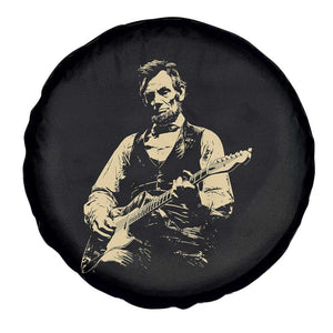 Vintage Rockin Abe Abraham Lincoln Playing Electric Guitar Spare Tire Cover Patriotic Music Rocker Mashup 4th of July Celebration TS02 Print Your Wear