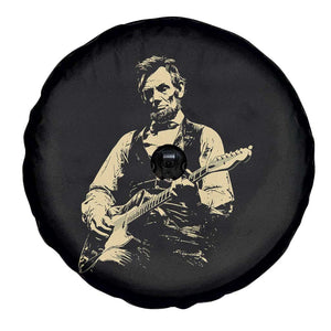 Vintage Rockin Abe Abraham Lincoln Playing Electric Guitar Spare Tire Cover Patriotic Music Rocker Mashup 4th of July Celebration TS02 Print Your Wear