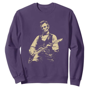 Vintage Rockin Abe Abraham Lincoln Playing Electric Guitar Sweatshirt Patriotic Music Rocker Mashup 4th of July Celebration TS02 Purple Print Your Wear