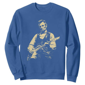 Vintage Rockin Abe Abraham Lincoln Playing Electric Guitar Sweatshirt Patriotic Music Rocker Mashup 4th of July Celebration TS02 Royal Blue Print Your Wear