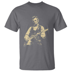 Vintage Rockin Abe Abraham Lincoln Playing Electric Guitar T Shirt - Patriotic Music Rocker Mashup 4th of July Celebration TS02 Charcoal Print Your Wear