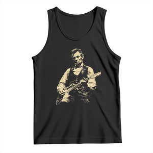 Vintage Rockin Abe Abraham Lincoln Playing Electric Guitar Tank Top Patriotic Music Rocker Mashup 4th of July Celebration TS02 Black Print Your Wear