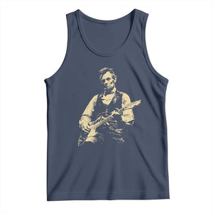 Vintage Rockin Abe Abraham Lincoln Playing Electric Guitar Tank Top Patriotic Music Rocker Mashup 4th of July Celebration TS02 Navy Print Your Wear