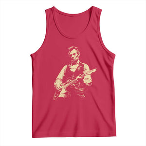 Vintage Rockin Abe Abraham Lincoln Playing Electric Guitar Tank Top Patriotic Music Rocker Mashup 4th of July Celebration TS02 Red Print Your Wear