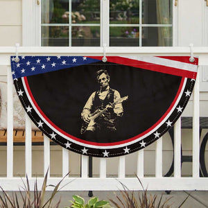 Vintage Rockin Abe Abraham Lincoln Playing Electric Guitar Patriotic Fan Flag Music Rocker Mashup 4th of July Celebration
