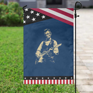 Vintage Rockin Abe Abraham Lincoln Playing Electric Guitar Garden Flag Patriotic Music Rocker Mashup 4th of July Celebration TS02 Classic Blue Black Print Your Wear