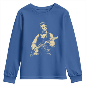 Vintage Rockin Abe Abraham Lincoln Playing Electric Guitar Youth Sweatshirt Patriotic Music Rocker Mashup 4th of July Celebration TS02 Royal Blue Print Your Wear