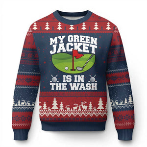 My Jacket Is In The Wash Funny Golfing Ugly Christmas Sweater Georgia Golf Humor Sarcastic Golfer TS02 Navy Red Print Your Wear