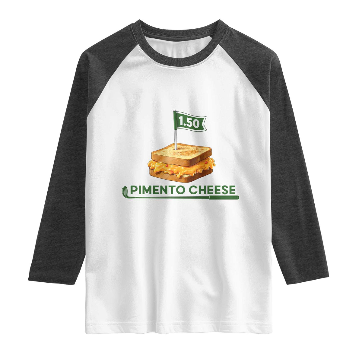 Legendary Pimento Cheese Sandwich Golf Snack Raglan Shirt Funny Georgia Southern Golfing Traditions Fan Humor TS02 White Heather Charcoal Print Your Wear