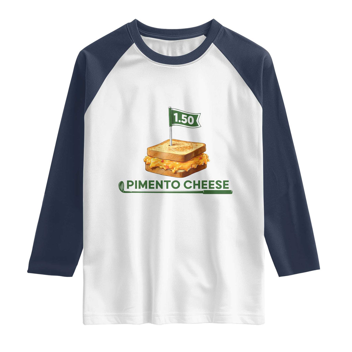 Legendary Pimento Cheese Sandwich Golf Snack Raglan Shirt Funny Georgia Southern Golfing Traditions Fan Humor TS02 White Navy Print Your Wear