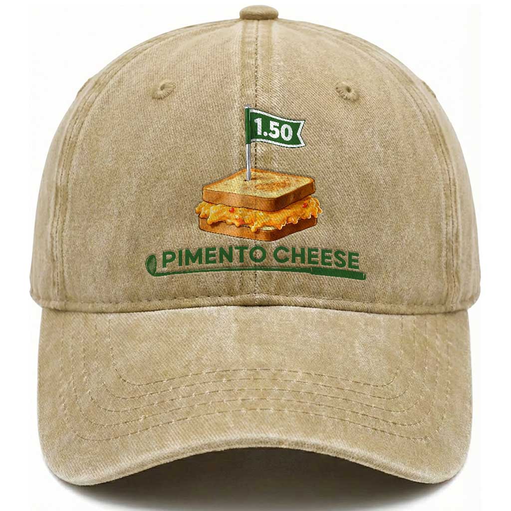 Legendary Pimento Cheese Sandwich Golf Snack Washed Cotton Baseball Cap Funny Georgia Southern Golfing Traditions Fan Humor TS02 Print Your Wear
