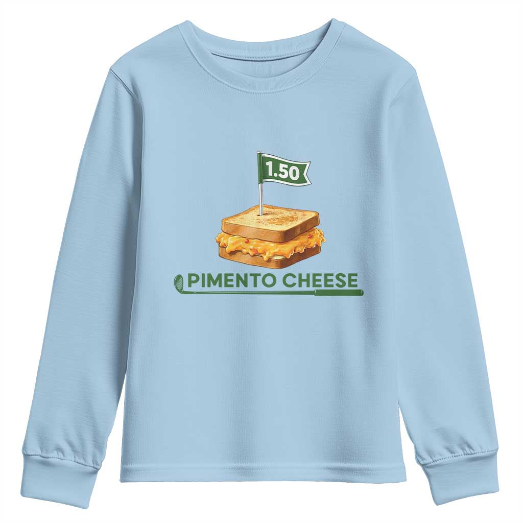 Legendary Pimento Cheese Sandwich Golf Snack Youth Sweatshirt Funny Georgia Southern Golfing Traditions Fan Humor TS02 Light Blue Print Your Wear