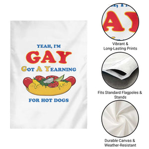 Yeah I’m GAY Got A Yearning For Hot Dogs Garden Flag Funny Foodie Humor Retro Graphic TS02 Print Your Wear